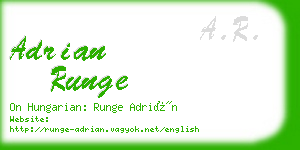 adrian runge business card